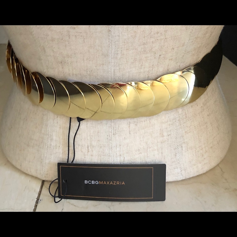BCBG MAXAZRIA ELASTICATED GOLD PLATE DISKS